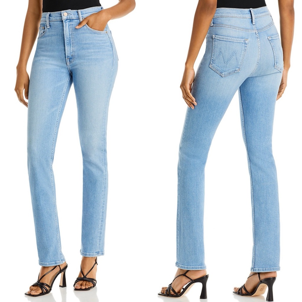 MOTHER High Waisted Rider Skimp Jeans Straight Leg High-Life Light Wash Size 31